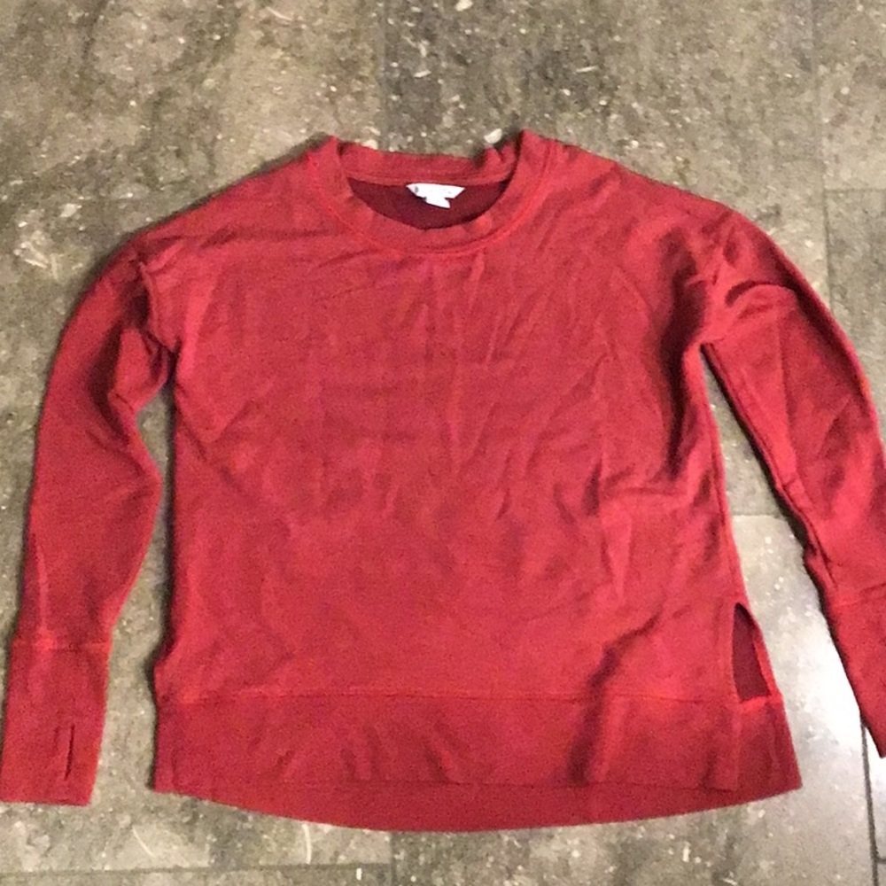 Athleta Crew Sweatshirt, Red, M - Picture 1 of 13